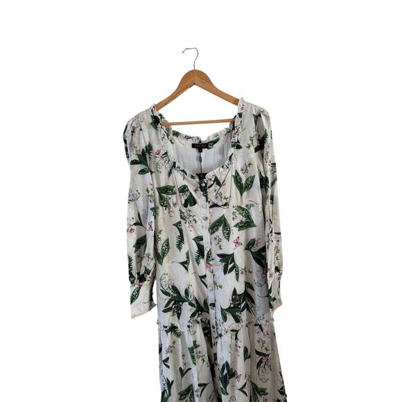 Aqua Blu Australia Harlow Tiered Maxi Dress Lily print M - Picture 3 of 7